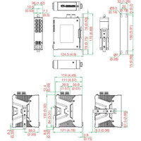 Zeichnung des SDS-G3010-2GTXSFP Layer 2 Managed Industrie Switch von Moxa