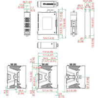 Zeichnung des SDS-G3010-8POE-2GTXSFP Layer 2 Managed Industrie Switch von Moxa