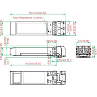 SFP-10G Serie 10 Gigabit Ethernet SFP+ Module mit Single- oder Multi-Mode Anschlüssen von Moxa Zeichnung