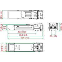 SFP-1FE Serie Fast Ethernet SFP Module mit Single- oder Multi-Mode LC Anschlüssen von Moxa Zeichnung