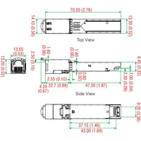 SFP-1G Copper 802.3 konformes Hot-Pluggable Gigabit Ethernet RJ45 SFP Modul von Moxa Zeichnung