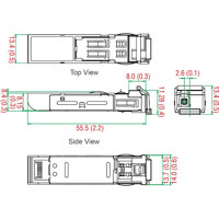 SFP-1G Serie Hot-Pluggable Gigabit Ethernet Module mit Single- oder Multi-Mode LC Steckern von Moxa Zeichnung WDM Modelle