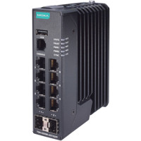 TSN-G5008-2GTXSFP Managed 8-Port Gigabit Ethernet Switch mit 6x RJ45 udn 2x RJ45/SFP Combo Ports von Moxa Side