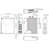 TSN-G5008-2GTXSFP Managed 8-Port Gigabit Ethernet Switch mit 6x RJ45 udn 2x RJ45/SFP Combo Ports von Moxa Zeichnung