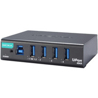 UPort 404A industrieller USB 3.2 Hub mit 4x USB Typ A Ports von Moxa seitlich