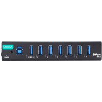 UPort 407A industrieller USB 3.2 Hub mit 7x USB Typ A Ports von Moxa von vorne