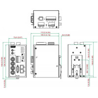 VPort 464 Serie industrielle 4-Kanal Video Encoder mit H-264 und MJPEG von Moxa Zeichnung