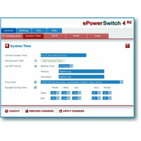 Webinterface zur Überwachung und Schaltung der Steckdosen des ePowerSwitch 4 von Neol.