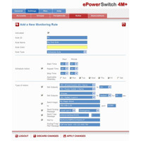 Webinterface des ePowerSwitch 4M+ mit integriertem Webserver, xBus und RS-232.