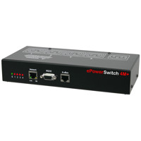 ePowerSwitch 4M+ 4-fach Steckerleiste mit integriertem Webserver, xBus Interface und RS-232.