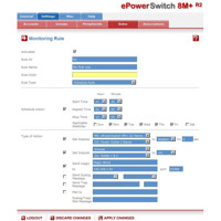 Webinterface des ePowerSwitch 8M+ von Neol mit Webserver, RS-232 und xBus Interface.