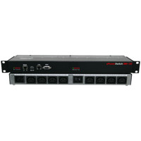 Vorder- und Rückseite der ePowerSwitch 8M+ /32 PDU mit Webserver, xBus und RS-232 von Neol.