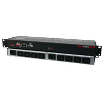 Vorder- und Rückseite des ePowerSwitch 8XS /32 mit 8 Ports und 2 16A Eingängen von Neol.