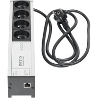 PowerBOX 4KE smarte LAN Steckdosenleiste mit 4x Typ E Stromausgängen von NETIO LAN Anschluss