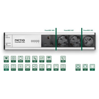 PowerBOX 4Kx smarte LAN Steckdosenleiste mit 4x Typ F Schuko, Typ E oder Typ G Ausgängen von NETIO Features