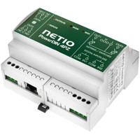 PowerDIN-4PZ Dual 230V/16A Stromzähler mit 2x DI und 4x DO von NETIO gedreht