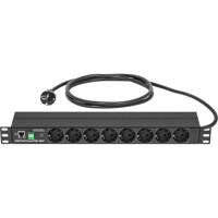 PowerPDU 8KF Schuko Steckdosenleiste mit 8x schaltbaren Lastausgängen von Netio mit Stromkabel PowerPDU 8KF Netio Schuko Steckdosenleiste mit einem Stromkabel