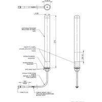 B2BE-BC3G 4G/3G/2G Mobilfunkantenne für M2M und IoT Anwendungen von Panorama Antennas Zeichnung