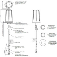 Zeichnung der B4BSC-6-60-2SPIP wasserdichten 4G/5G Antenne von Panorama Antennas
