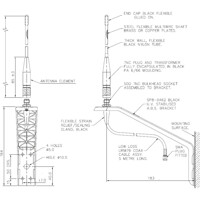 Zeichnung der BM453-2SP 450-470 MHz UHF-Antenne von Panorama Antennas