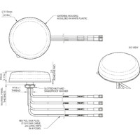 CM4-24-58-2RPSP 4x4 MIMO Dual Band WiFi Antenne von Panorama Antennas Zeichnung