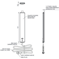 Zeichnung der EF-24-58 2.4/5.0 GHz Wi-Fi Antenne von Panorama Antennas