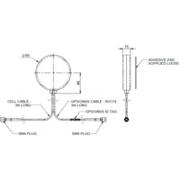 GPSC-7-27 omnidirektionale 4G LTE GPS Antenne von Panorama Antennas Zeichnung