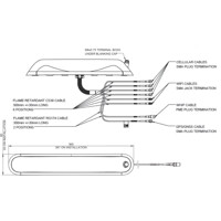 Zeichnung der GPSD4-7-49-D 4x4 MIMO 5G NR Antenne mit GNSS und 2x2 MIMO Wi-Fi 6e von Panorama Antennas
