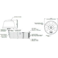 LGE-6-60-QW Low Profile 4G/5G Mobilfunkantenne mit 4x4 Dual-Band Wi-Fi 6e und GPS von Panorama Antennas Zeichnung