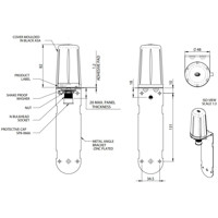 LPBU-460-NJ Low Profile UHF M2M und Telemetrie Antenne von Panorama Antennas Technische Zeichnung