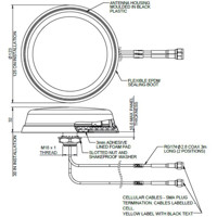 LPM2-7-27 kompakte 2x2 MIMO 4G LTE Antenne von Panorama Antennas Zeichnung