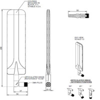 PWB-6-60-RSMAP Ultra Breitband 2G/3G/4G/5G Terminal Antenne von Panorama Antennas Technische Zeichnung