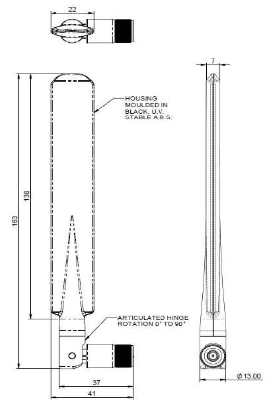 PWB-BC3G-38-RSMAP Terminal Antenne Antennas mit 5G/4G/3G/2G Frequenzen von Panorama Technische Zeichung