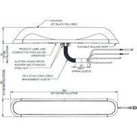 Zeichnung der SHK[X]4-7-49[X] 4x4 MIMO 5G NR/4G LTE Antenne von Panorama Antennas