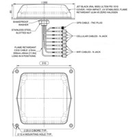 TRNM[G]4-6-60-[X] 4x4 MIMO 4G/5G Fahrzeugantenne von Panorama Antennas Zeichnung