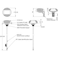 Technische Zeichnung der GPS-1 Low Profile GPS/GLONASS Antenne mit M2M und IoT von Poynting