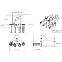 Zeichnung der A-HELI-0041-V2-01 4x4 MIMO Dual-Band Wi-Fi Richtantenne von Poynting