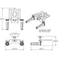 Zeichnung der A-HELI-0041-V2-22 2x2 MIMO Dual-Band Wi-Fi Richtantenne von Poynting