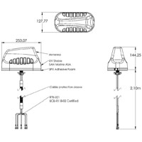 MIMO-0003-V2-14 5-in-1 MIMO LTE Antenne mit GPS/GLONASS von Poynting Zeichnung