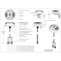 MIMO-4-14 V2 5-in-1 Fahrzeug Antenne mit 4x4 MIMO 4G/5G und GNSS von Poynting Zeichnung Zeichnung der MIMO-4-14 V2 5-in-1 Fahrzeug Antenne von Poynting