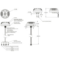 MIMO-4-15 5-in-1 Fahrzeugantenne von Poynting Zeichnung