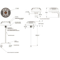 MIMO-4-4 4x4 MIMO 4G/5G Fahrzeugantenne von Poynting Zeichnung