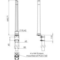 OMNI-214 4x4 MIMO 5G/LTE Mobilfunkantenne von Poynting Zeichnung