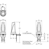Zeichnung der OMNI-282 omnidirektionalen 4G/5G Antenne f&uuml;r 410-3800 MHz von Poynting