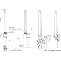 OMNI-293 5G/LTE Rundstahlantenne mit 9 dBi Antennengewinn von Poynting Zeichnung