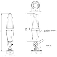 OMNI-403 Marine 4G LTE Rundstrahlantenne für die 617-2700 MHz Frequenzen von Poynting Zeichnung