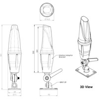 OMNI-404 omnidirektionale 5G Marine Antenne für die 617-3800MHz Frequenzen von Poynting Zeichnung