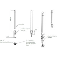 OMNI-414 4x4 MIMO 4G/5G Rundstrahlantenne für Marine Anwendungen von Poynting Zeichnung