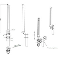 OMNI-494 4x4 MIMO Dual-Band WLAN Rundstrahlantenne von Poynting Zeichnung Mastmontage