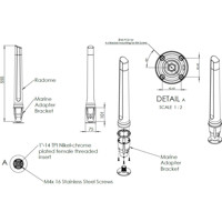 OMNI-496 omnidirektionale Dual-Band WLAN Antenne von Poynting Zeichnung Marine-Montage